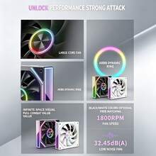 Black / White Dual Color Case Fan, High Air Pressure ARGB Rainbow Fan, Multi-Frame Flowing Light Ambient Lighting, Integrated Clip-On No-Cable Tie DIY Case Cooling Fan, Quiet Hydraulic Bearing Motherboard Sync Fan - View 3