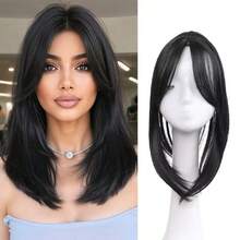 Middle Part Straight Hair Topper With Side Bangs, Synthetic Fiber Wig Piece, Effectively Covers Thinning Crown And Adds Volume - Multicolor - View 18