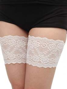 1 Pair Elastic Lace Trim Anti-Chafing Thigh Bands,Non-Slip Silicone Sock Covers, , Invisible Friction-Resistant Stockings,For Inner Thighs To Prevent Chafing And Friction Home - Multicolor - View 11