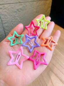 25/50/80 piezas de pinzas para el cabello con forma de estrella de colores aleatorios, accesorios para el cabello estilo Y2K para niñas para uso diario y fiestas, regalo de cumpleaños, regalo de Navidad - Multicolor - Ver 4