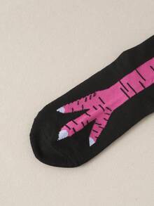 1/10/20/30 Pairs Women's Spring/Autumn Comfortable Fun Chicken Claw Design Knee-High Socks - Multicolor - View 5