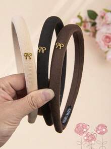 1/2/3pcs Vintage Denim Headbands, Girls Denim Blue Sponge Hairbands With Bow Decoration, Fashion Thickened Sponge Hairbands For Daily Use - Multicolor - View 18