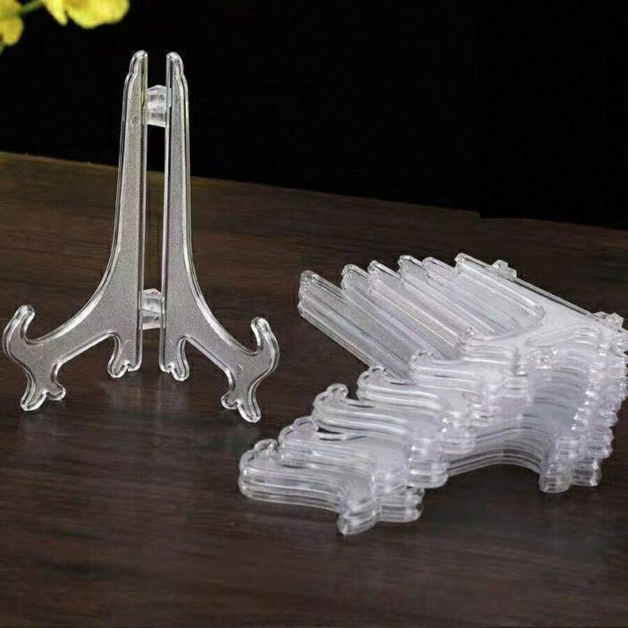 Soporte de Exhibición de Acrílico Transparente, Estante de Exhibición Universal para Platos, Vajilla, Marcos de Fotos, Monedas Conmemorativas, Soporte Decorativo de Escritorio, Plegable y Ahorrador de Espacio - Ver 1