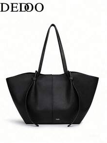 Dedoo Fashionable Large Capacity Trapezoid Bag Designer Style Lock Clasp Women's Shoulder Bag Luxury PU Leather Handbag Premium Underarm Bag - Black - View 9