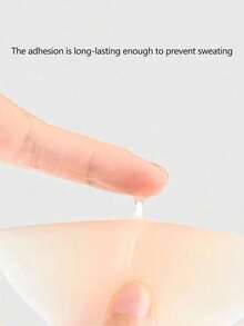 1 Pair Invisible Strapless Adhesive Breast Lift Pads, Water Drop Shape Design, Trimmable Fit, Non-Slip And Reusable, Suitable For Swimwear, Strapless Tops, Vacation, Pool And Daily Wear, Skin-Friendly Breathable And Washable - Thin style - View 5