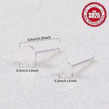 10pcs Pure Silver S925 Flat Stud Earrings And Earring Bases, Can Be Glued With Beads And Ear Pendants, Jewelry DIY Accessories Material Kit - Silver - View 5