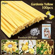 281pcs Yellow Tubular Cleaner Handmade Set - Includes Stamen And Black Eyes, With Video Tutorial, 7 Colors 30cm Chenille Stems - High Quality, No Color Difference - Suitable For Summer Crafts, Qixi Decoration, Party Decoration, Home Decoration, Adult Crafts - 281pcs Yellow - View 13