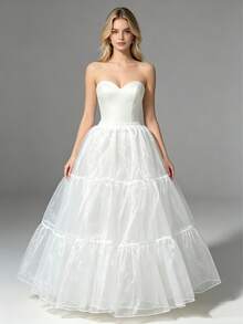 80cm/70cm/60cm/40cm/30cm Bridal Petticoat, 2-Layer/4-Layer Soft Tulle Skirt With Adjustable Waist/Length, Fluffy Underskirt For Wedding, Lolita Cosplay - Multicolor - View 5