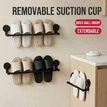 66/51/36 Cm Towel Rack, Bathroom Towel Rack, Vacuum Suction Type Towel Rack, Towel Rack, Handheld Towel Hook, Face Towel And Hand Towel Rack, Towel Pole, Black/Dip-Coated Fabric Rack, Bathroom Storage Organization, Kitchen Cabinet And Storage - Black - View 6