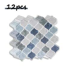 2/10片装自粘防溅瓷砖，自粘乙烯基墙砖，适用于厨房、浴室、房车等（加厚设计），房间装饰，家居装饰，墙面装饰，浴室装饰，浴室墙纸 - 彩色 - 查看 13