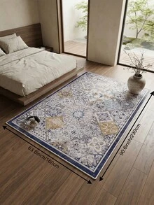 1pc Blue Moroccan Style Living Room Rug. Suitable For Kitchen, Dining Room, Bedroom, Room Holiday Decoration, Indoor/Outdoor, Office, Lobby, Anti-Slip Doormat, Bathroom Rug, Hallway, Study Gaming Area Rug. - Blue - View 18