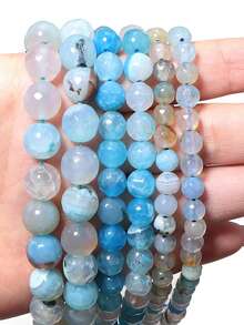 1 Strand 6/8/10mm Natural Stone Aquamarines Dragon Agate Beads Round Loose Spacers Beads For Jewelry Making DIY Bracelet Necklace Accessories - Multicolor - View 10