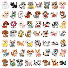 56pcs Embroidered Cartoon Cat & Dog Graffiti Creative Cute Girly Adorable Animal Decorative Stickers For Desk And Wall - 56 Embroidered Cartoon Cats and Dogs - View 4