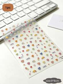 1pc Macaron Colorful Heart Decorative Sticker, Mini Heart With Small Bow And Arrow & LOVE English Text, Suitable For Earphone Case, Phone Case, Instant Camera, Tumbler Decoration. Light Color Palette, Fresh And Energetic, Highly Attractive Handmade Decorative Sticker - 1pc YT6714 - View 6