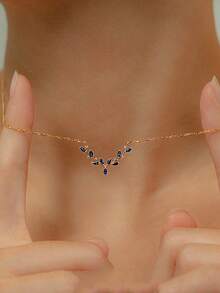 1 pieza Collar con colgante de cuerno de ciervo & rama de olivo de plata de ley S925 para mujer, joyería de cadena de clavícula elegante, artística, de lujo y alta gama, accesorio de cuello versátil para el uso diario y reuniones - Hojas - Ver 4