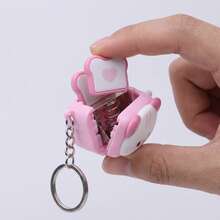 Cute Cartoon Mini Toaster Fidget Toy Keychain, Hand Crank Pop-Up Toast Machine Bag Charm Key Ring Gift - Unisex - View 8