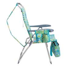 17 Inch Height Beach Chair Adults, Folding Portable Camping Chair With Headrest, Cup Holder, Side Pocket & Bottom Storage Bag,-Position Adjustable Aluminum Beach Chair, Heavy Duty 265 LBS Capacity, Oxford Fabric Beach, Patio, Pool, Haw - 1 - View 11