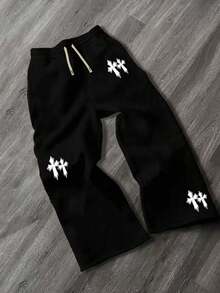 1pc Teen Boys Casual Straight Leg Loose Fit Sweatpants, Suitable For Home Relaxation And Outdoor Activities, All Season Style - Black - View 1