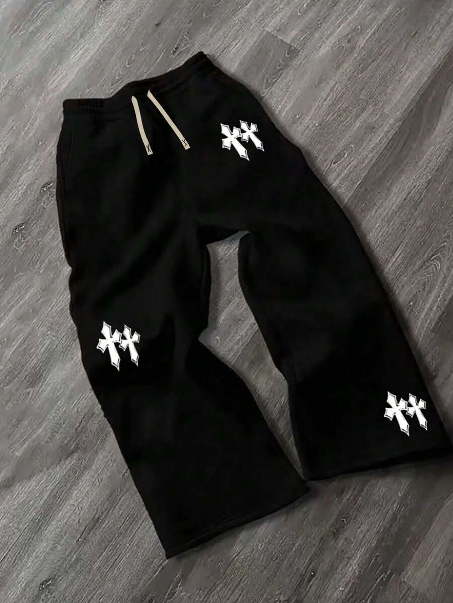 1pc Teen Boys Casual Straight Leg Loose Fit Sweatpants, Suitable For Home Relaxation And Outdoor Activities, All Season Style - Black - View 1