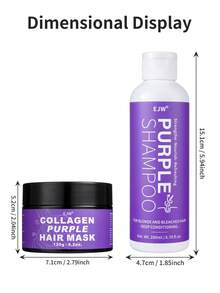 Set Perawatan Rambut 2pcs/Set, Sampo dan Kondisioner Ungu/Masker Rambut untuk Rambut Pirang, Abu-abu - Rambut yang Diwarnai - Bebas Sulfat - Diperkaya dengan Minyak Cocos Nucifera untuk Rambut Keriting dan Rusak - MultiWarna - View 8