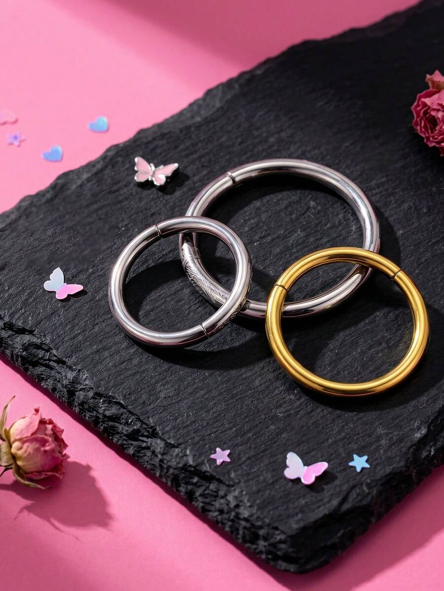 20G 18G 16G 14G Titanium Alloy Multicolor Nose Ring Nose Stud Nose Clip Nose Bone Cartilage Earring Nose Ring Nose Clip Nose Bone Earring Nose Ring Lip Ring Tattoo Piercing - Buckle - View 1