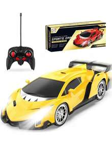 1pc 1:16 Scale Remote Control Racing Car Toy With LED Lights - Battery Powered Plastic RC Car, Suitable For 3-6 Years Old Children, Weather-Resistant, Button Control - High-Speed Drift Electric Toy Car Set, Can Be Used As Birthday And Holiday Gifts With Lights And Controller - Multicolor - View 5