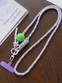 Macaron Color Block Ball Braided Lanyard Universal Phone Case Bag Water Bottle Key Portable Cute Pendant - Multicolor - View 9