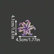 10/20顆波希米亞風多色鳶尾花珠子，金色壓克力花瓣珠，透明花朵珠，適用於珠寶製作、DIY項鍊鑰匙圈配件 - 金邊鳶尾花 - 查看 5