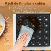 Maquina De Panqueques 25 Hoyos Antiadherente Con Control De Temperatura Calentamiento Rapido Para Hogar Y Negocios - Negro - Ver 3