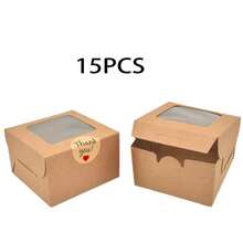 15/30PCS Holiday Gift Packaging Boxes, Simple Paper Boxes With Transparent Window, Suitable For Christmas, Halloween Themed Gifts And Various Festive Occasion Souvenirs, Easy To Assemble Gift Outer Packaging Boxes - View 11