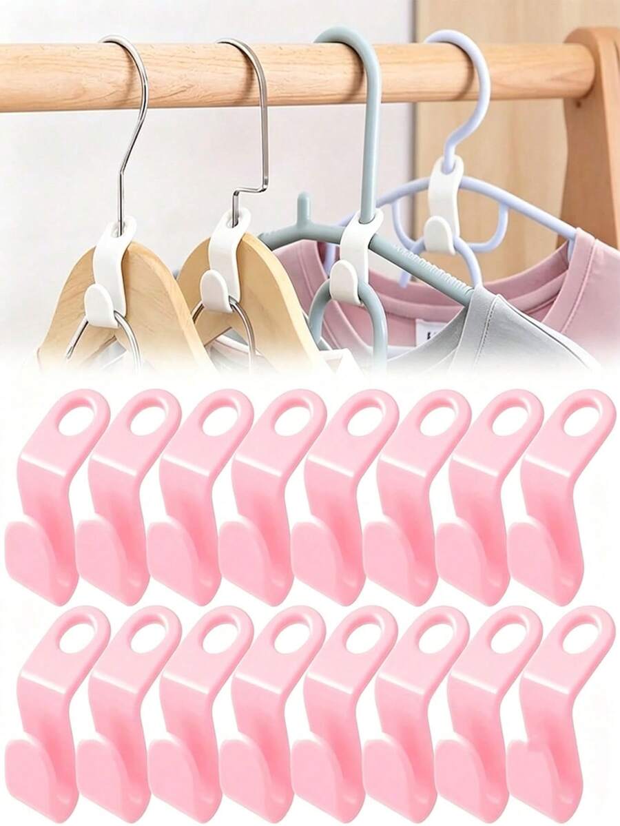 10pcs Clothes Hook Connectors, Space-Saving Cascading Hanger Hooks, Durable Plastic Closet Storage Hook Extenders, Suitable For Coats, Shirts And Wardrobe Storage - Multicolor - View 1