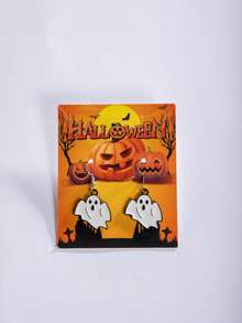 imoli 1 Pair/Punk Sweet Cool Style Acrylic Hollow Pumpkin Halloween Hat Ghost Spider Web Earrings Suitable For Women Halloween Party, Cosplay, Ghost Festival Eye-Catching Funny Accessories (Size Is Accessory Size) - Multicolor - View 11