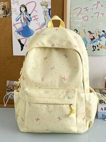 Colorful Bow Print Girls Backpack, Lightweight Student School Bag, Multifunctional Campus Backpack For Teen Girls, Suitable For Middle And High School - Multicolor - View 13