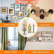 100/200PCS Self-Drilling Drywall Anchors Kit No Drill Needed Easy Hang For Home & Office Includes 100 Anchors 100 Screws For Quick Install Adjustable Hooks & Bracket - A - View 10
