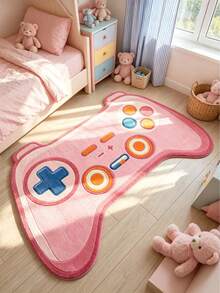 1pc Pink Game Controller Decorative Rug, Bedroom Decor, Small Rug, Carpet, Home Decor, Living Room Rug, Living Room Small Rug, Bedroom Rug, Living Room Home Decor, Outdoor Rug, Washable Rug, Graduation Season Gift - Multicolor - View 3