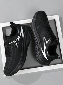 Herren 2026 Neue minimalistische klassische lässige bequeme Mode Sneaker - atmungsaktiv, stilvolle High Street Low-Top Schuhe, Schnürung, atmungsaktives Mesh, Ganzjahres-Tragekomfort, Stoffobermaterial, EVA-Sohle, leichte flache vielseitige Herren Sportschuhe, Studentenschuhe, schwarze Schuhe, Outdoor Wandern Straße Ganzjahres geeignet, leichte strapazierfähige Trainings- und Laufschuhe - Schwarz - Übersicht 1