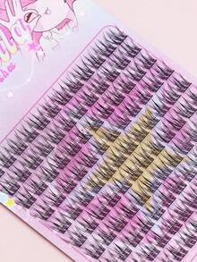 120 racimos de extensiones de pestañas naturales y delgadas, pestañas postizas individuales suaves y esponjosas, pestañas en racimos segmentadas ligeras para DIY, racimos de pestañas reutilizables para maquillaje diario, pestañas cómodas de aspecto natural para principiantes - C - Ver 5