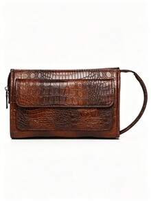 HOVI'S Men's Casual Morning Commute Long Fashionable Portable Large Capacity Multi-Function Travel Clutch Bag Phone Wallet Holiday Gift - Brown - View 2