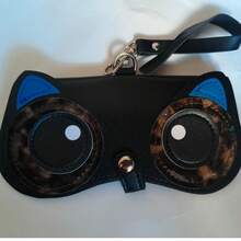 1 pieza Estuche portátil para gafas, bolsa de almacenamiento de gafas de dibujos animados lindos, bolsa colgante para niños, estudiantes, protector de gafas de moda - Ver 8