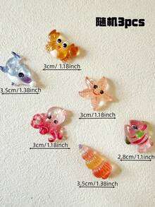 2pcs/5pcs/6pcs Cartoon Ocean Animal Refrigerator Magnets Set - Cute And Fun Decorative Magnets, Suitable For Home Decor, Made Of ABS Material, Oval Shape - Multicolor - View 10