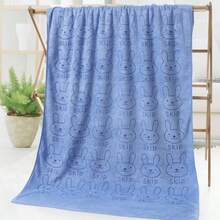 1 pieza Toalla de microfibra súper absorbente para perros - Toalla de baño de secado rápido para mascotas, diseño de estampado de dibujos animados suave, apta para perros pequeños a grandes, lavable a mano - 70 cm x 140 cm - Ver 2