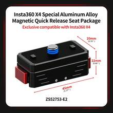 Aluminum Alloy Magnetic Quick Release Base Dual-Lock Fast Mount Compatible With Insta360 X4 Camera - View 5