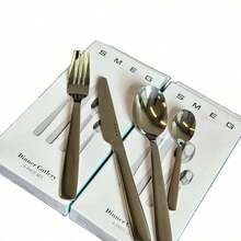 4pcs/Set Italian Stainless Steel Western Tableware Set Dessert Spoon Knife Fork Kitchen Utensils Christmas Gift - Multicolor - View 5
