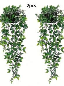 Artificial Plants Hanging Potted Plants Wall Hanging Shelf Decor Suitable For Indoor, Outdoor, Living Room Shelf Decor, Home Decor, Room Decor, Garden Decor, Wall Decor - Green - View 9