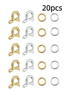 18K Gold Necklace Clasp And Open Jump Rings - 6MM Necklace Clasps And Closures, 5MM Jump Rings, Suitable For Bracelet Clasps For Jewelry Making,DIY - Multicolor - View 13