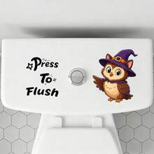 1/4pcs Halloween Cartoon Ghost Push-Down Flush Indicator Toilet Sticker, Removable Self-Adhesive Waterproof PVC Sticker, Suitable For Bathrooms, Toilets, Tank Covers, Or Home Decor - Toilet Stickers - View 2