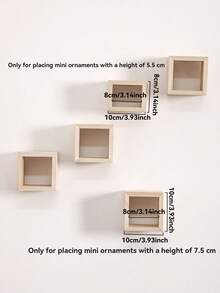 1pc/5pcs Wooden Wall-Mounted Plant Shelf Floating Display Rack Square Wall Storage Organizer Decorative Shelf Succulent Planter Wall Storage Rack Suitable For Living Room Bedroom Bathroom Kitchen Office Farmhouse Indoor Outdoor Plant Storage Wall Decor - Multicolor - View 14