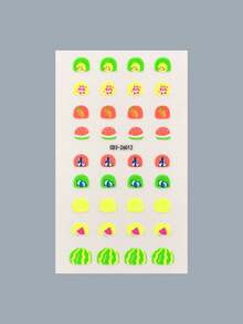1 buah Stiker Kuku Fluorescent Bertema Buah, Dengan Desain Buah Berwarna-warni, Mudah Menciptakan Seni Kuku Gaya Musim Panas yang Eksklusif dan Enerjik untuk Anak-anak, Cocok untuk Pesta Ulang Tahun, Dekorasi Sehari-hari, dan Lainnya - MultiWarna - View 11