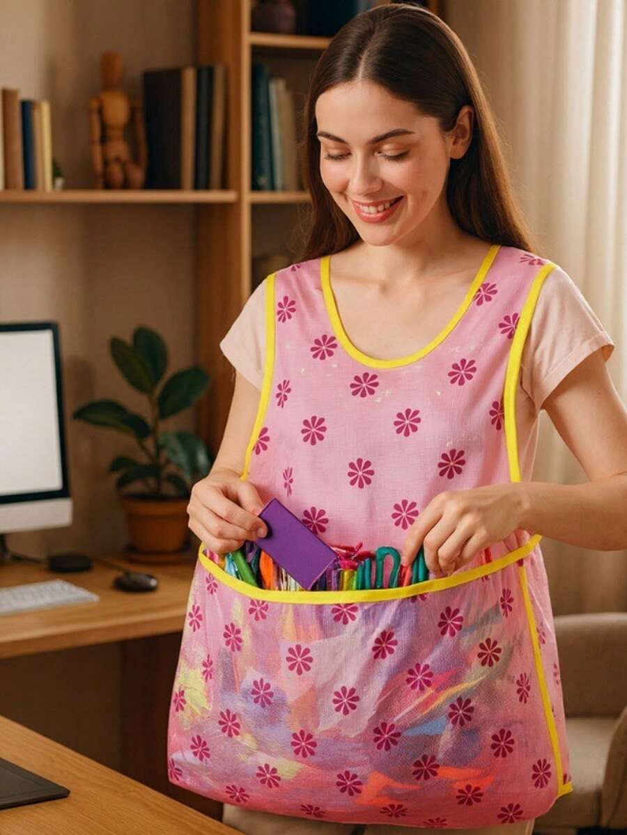 Multifunctional Harvesting Apron, Harvesting Apron, Drying Apron, Portable Clothesline Integrated Design, Student Dorm Drying Tool, Outdoor Harvesting Storage Bag, Portable Drying Rack, Student Drying Apron Foldable Drying Rack Companion, Large Capacity Multifunctional Apron | Pocket Design, Sleeveless Style, Equipped With Comfortable Shoulder Straps, Perfect For Gardening, Laundry, Harvesting Fruits And Vegetables, Multipurpose Household Helper - Multicolor - View 1