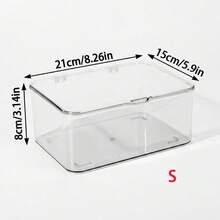 1pc Transparent Storage Box With Lid, Large Capacity Desktop Organizer, Suitable For Medicine, Cosmetics, Jewelry Storage, Multi-Functional Flip Lid Storage Box, Suitable For Hospital, School, Dorm, Office, Home, Home Organization Essential - Clear - View 12